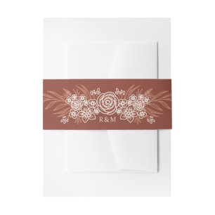 Bandeau De Faire-part Botanique Floral Terracotta Mariage