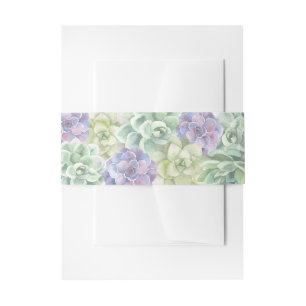 Bandeau De Faire-part Botanique vert et violet Succulents Mariage