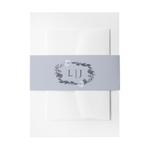 Bandeau De Faire-part Bouquet bleu Mariage floral aquarelle