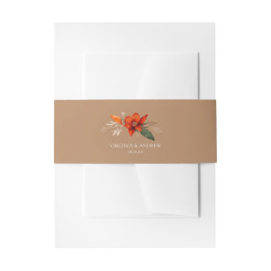 Bandeau De Faire-part Bouquet bohème avec fleurs de feu