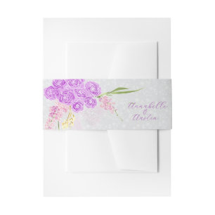 Bandeau De Faire-part Bouquet Ruban Rose Coquette Romantique sur dentell
