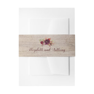 Bandeau De Faire-part Bourgogne Floral Rustique