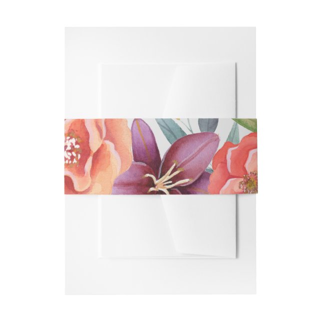 Bandeau De Faire-part Bourgogne moderne & Plum Floral Argent 3 (Devant example)