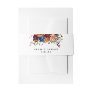 Bandeau De Faire-part Bourgogne & Orange Marine Floral Automne 3