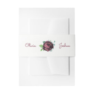 Bandeau De Faire-part Bourgogne Rose Faire-part de mariage Belly Bands