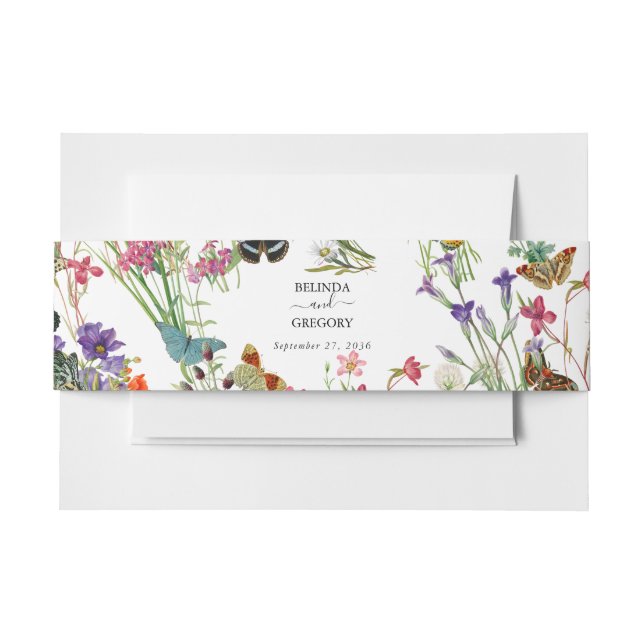 Bandeau De Faire-part Bouteilles Fleurs sauvages  Mariage floral (Devant Example)