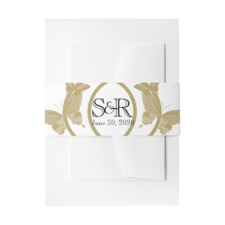Bandeau De Faire-part Bouton à double anneau Monogramme Mariage Bande du