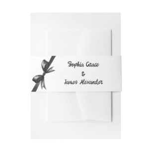 Bandeau De Faire-part Bow noir et blanc Mariage élégant Monochrome