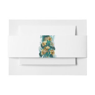 Bandeau De Faire-part Branche avec Feuilles d'or Ginko Biloba