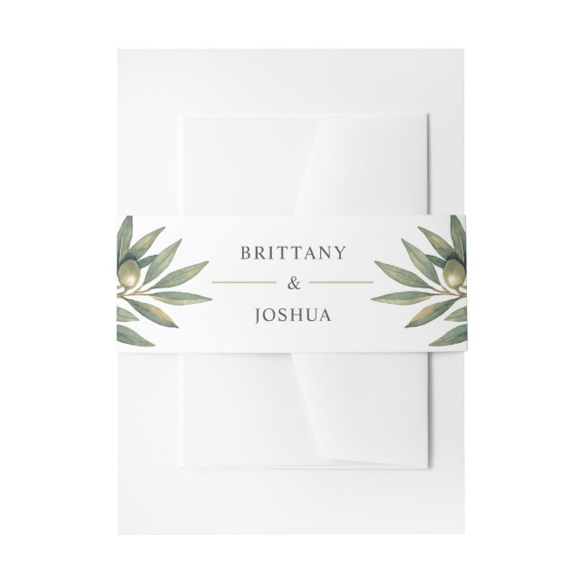 Bandeau De Faire-part Branche d'olive Mariage méditerranéen moderne (Devant example)