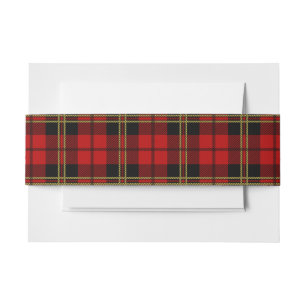 Bandeau De Faire-part Brodie Red Scottish Tartan Belly Band