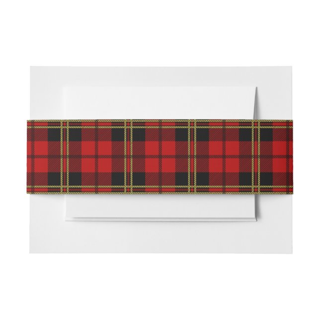 Bandeau De Faire-part Brodie Red Scottish Tartan Belly Band (Devant Example)