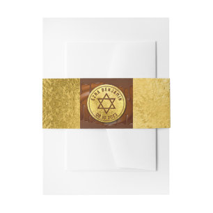 Bandeau De Faire-part Brown Gold Chocolat Bar Mitzvah ou Bat mitzvah