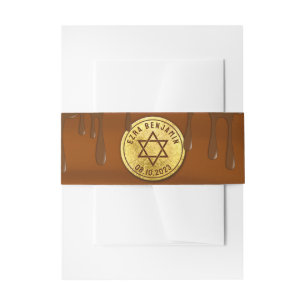 Bandeau De Faire-part Brown Gold Chocolat Bar ou Bat mitzvah