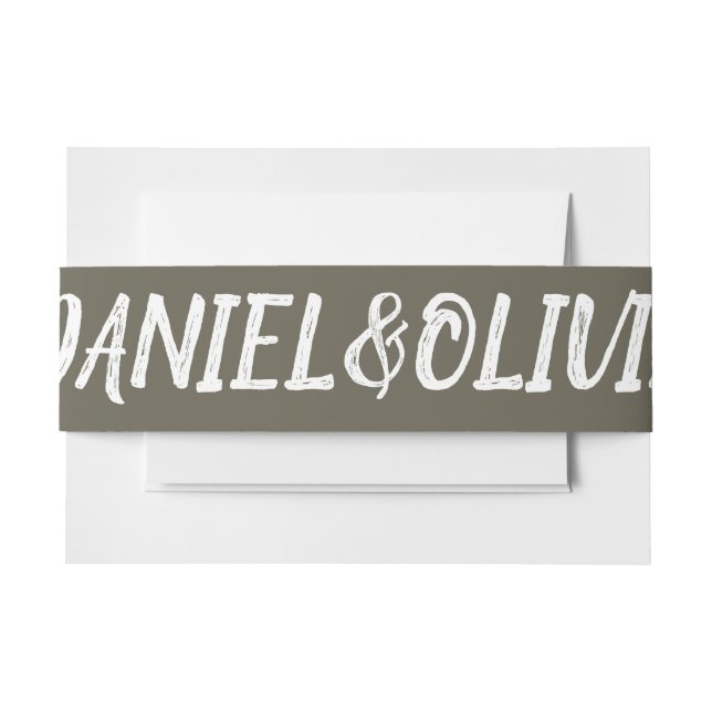 Bandeau De Faire-part Brown Vintage classique Mariage (Devant Example)