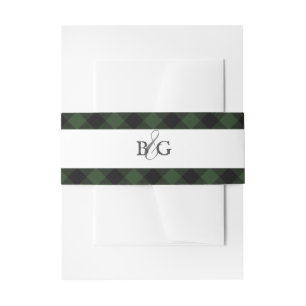 Bandeau De Faire-part Buffalo Check Green Tartan Scottish Plaid