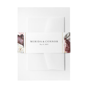 Bandeau De Faire-part Burgundy Boho Floral Faire-part de mariage Belly B