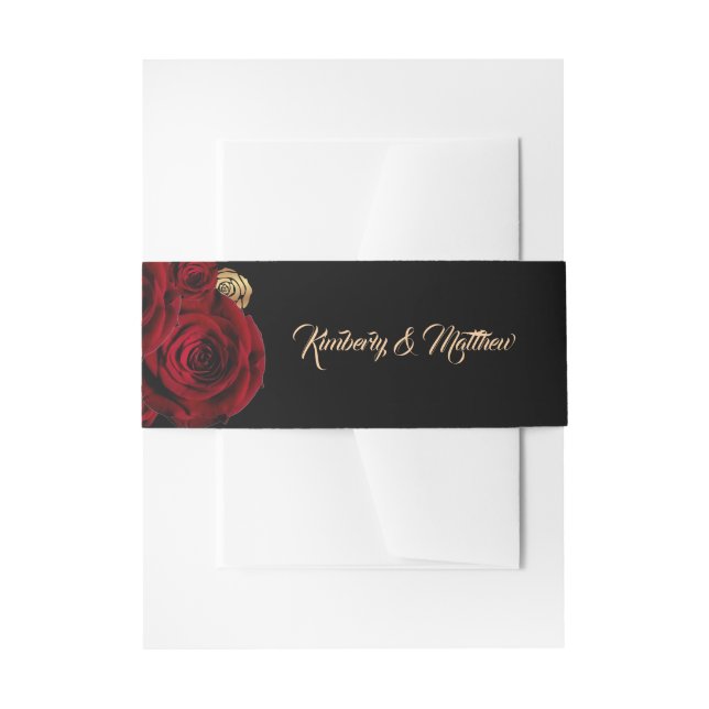 Bandeau De Faire-part Burgundy Roses Boho Wedding  (Devant example)