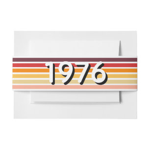 Bandeau De Faire-part Cadeau d'anniversaire vintage Retro Stripe 1976