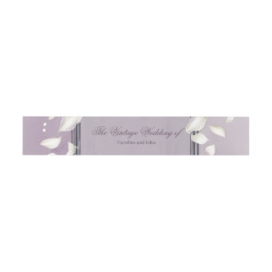 Bandeau De Faire-part Cadre floral avec coeur et roses blanches