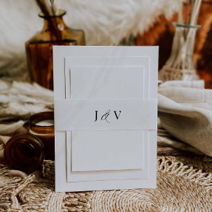 Bandeau De Faire-part Calligraphie Belly Band Faire-part de mariage J102