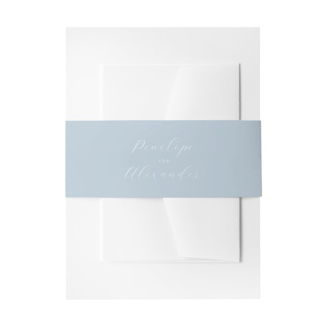 Bandeau De Faire-part Calligraphie Bleue Sérène (Devant example)