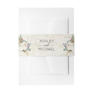 Bandeau De Faire-part Calligraphie de bouleau d'hiver Mariage botanique 