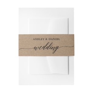Bandeau De Faire-part Calligraphie moderne Kraft Mariage