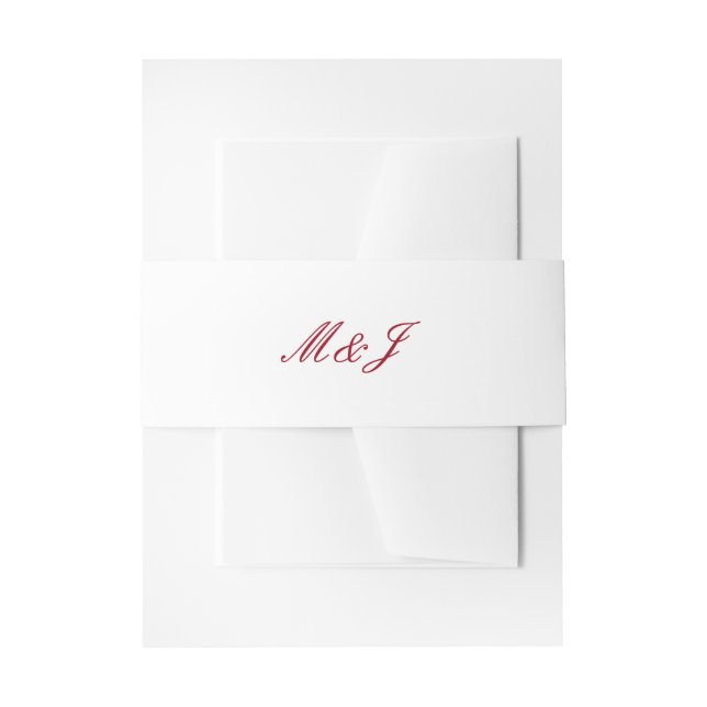 Bandeau De Faire-part Calligraphie moderne Mariage rouge (Devant example)