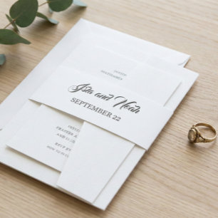 Bandeau De Faire-part Calligraphie romantique Mariage avec fioritures