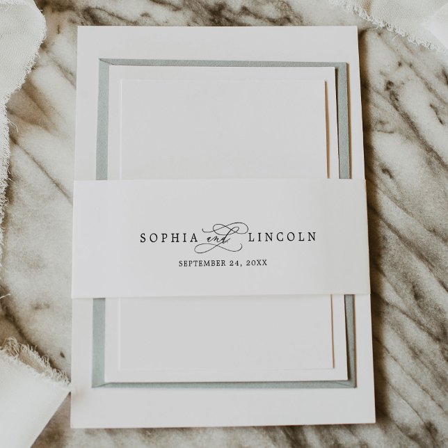 Bandeau De Faire-part Calligraphie romantique | Mariage florissant (Créateur téléchargé)