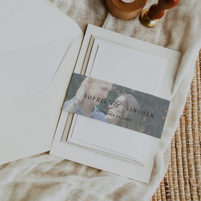Bandeau De Faire-part Calligraphie romantique Mariage photo (Créateur téléchargé)