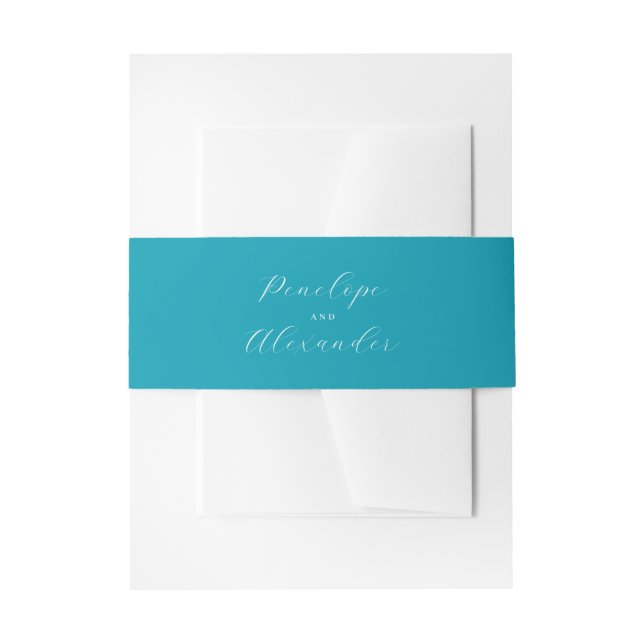 Bandeau De Faire-part Calligraphie Turquoise Sérénité (Devant example)