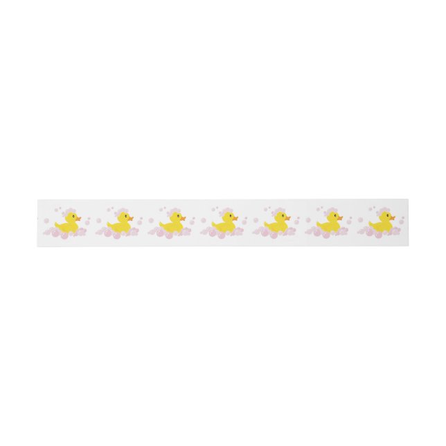 Bandeau De Faire-part Canard dans des bulles roses (Plat)