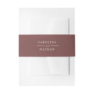 Bandeau De Faire-part Cannelle Rouge Simple Élégant Noms De Mariage