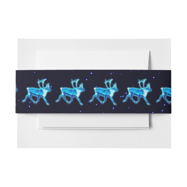 Bandeau De Faire-part Caribou Bleu (Renne) (Devant Example)