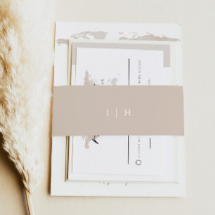 Bandeau De Faire-part CARMEN Simple Minimaliste Crème Mariage beige