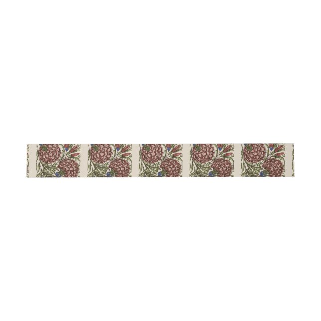 Bandeau De Faire-part Carnation Carrelage Fleur Antique Art Rustique (Plat)