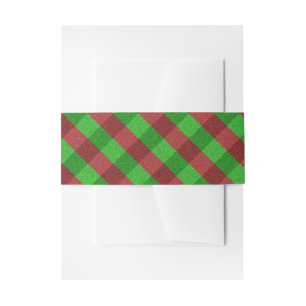 Bandeau De Faire-part Carreaux Rouges & Verts Pailletés
