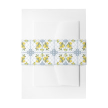 Carrelage bleu aquarelle motif de citron campagne 