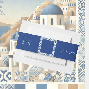 Bandeau De Faire-part Carrelage bleu méditerranéen Mariage