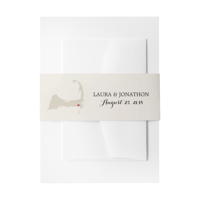 Bandeau De Faire-part Carte du Cap Harwich avec coeur | MARIAGE (Devant example)