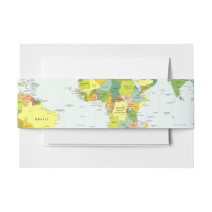 Bandeau De Faire-part Carte mondiale Globe Pays Atlas