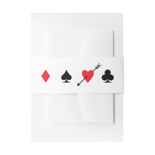 Bandeau De Faire-part Cartes rouge et noire avec coeur rayé d'amour