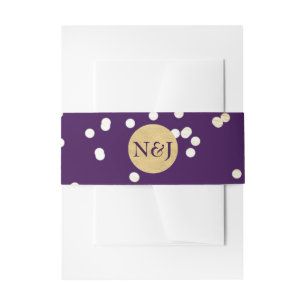 Bandeau De Faire-part Carton d'invitation à pois confettis brillants vio