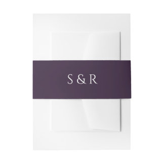 Bandeau De Faire-part Carton d'invitation au monogramme élégant prune po