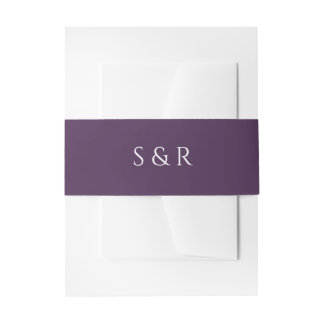 Bandeau De Faire-part Carton d'invitation au monogramme élégant prune po