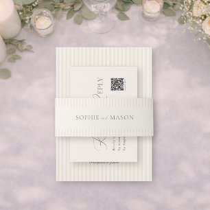 Bandeau De Faire-part Carton d'invitation de mariage à rayures florales