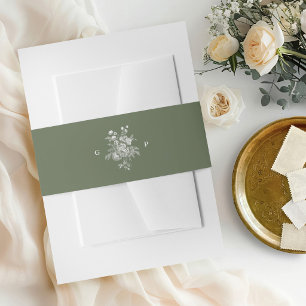 Bandeau De Faire-part Carton d'invitation de mariage classique vert saug