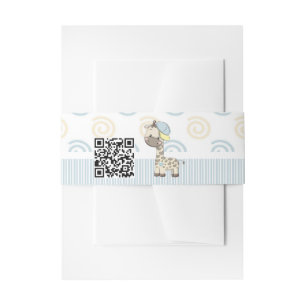 Bandeau De Faire-part Cartoon personnalisé Baby Boy Giraffe